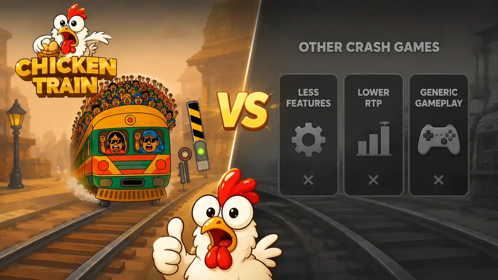 Chicken Train vs Other Crash Games